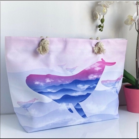 LAST ONE: Ombré ocean life beach tote bag - Picture 10 of 12